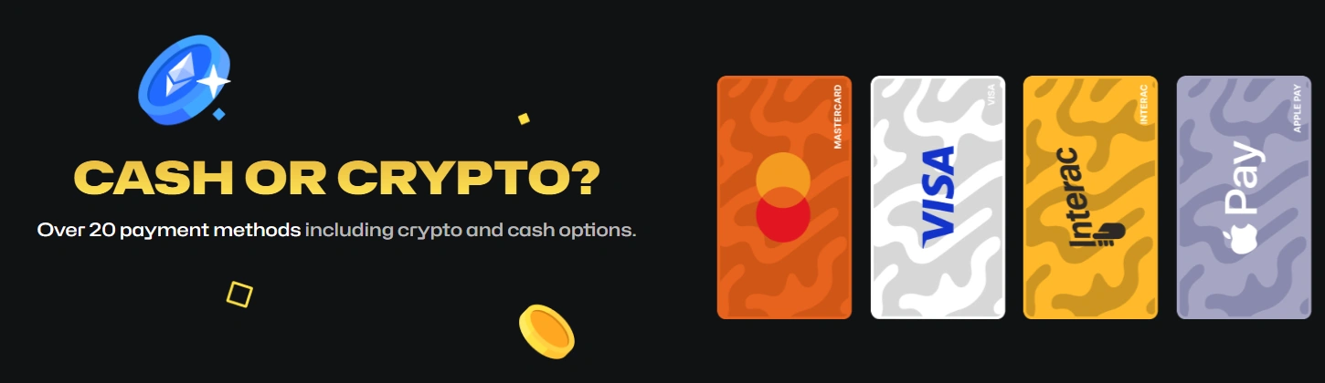 Razed Casino crypto payment methods